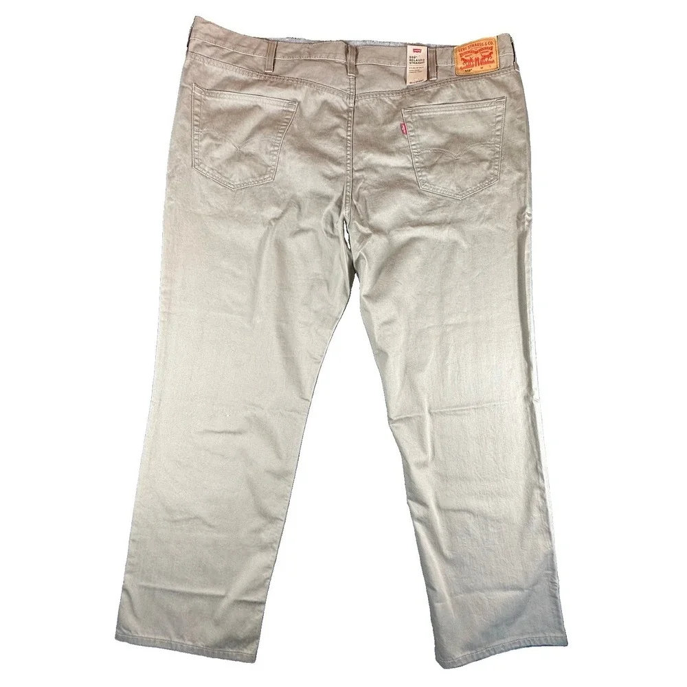 Levi's Men's 559 Khaki Jeans Straight Leg 50 x 32 Relaxed Fit Cotton Tan Big New
